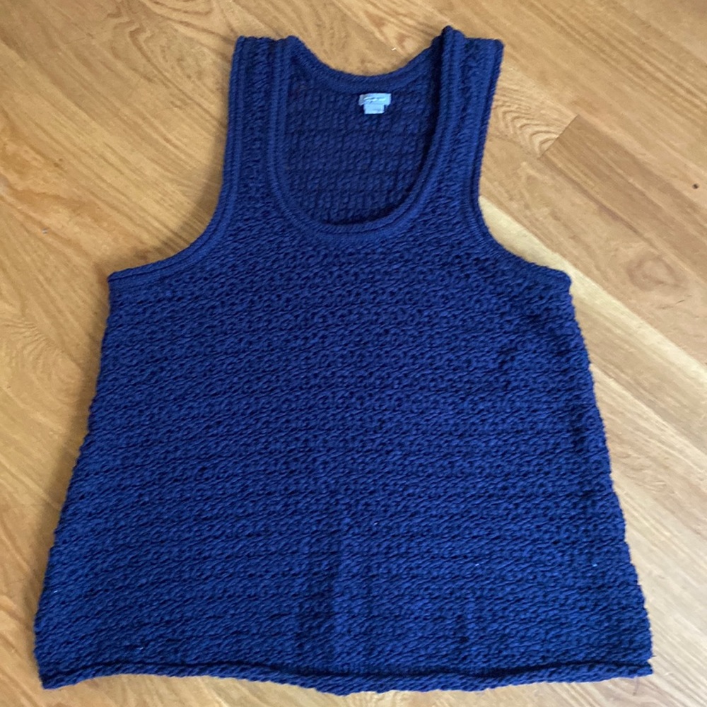Navy Knit Sleeveless Sweater